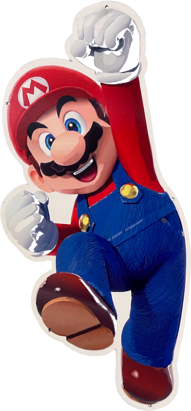 Super Mario Jumping Retro Metal Sign - 300 x 600mm
