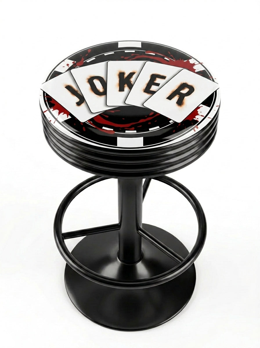 Joker Card Joker Bar Stool, Black Base - KC Design
