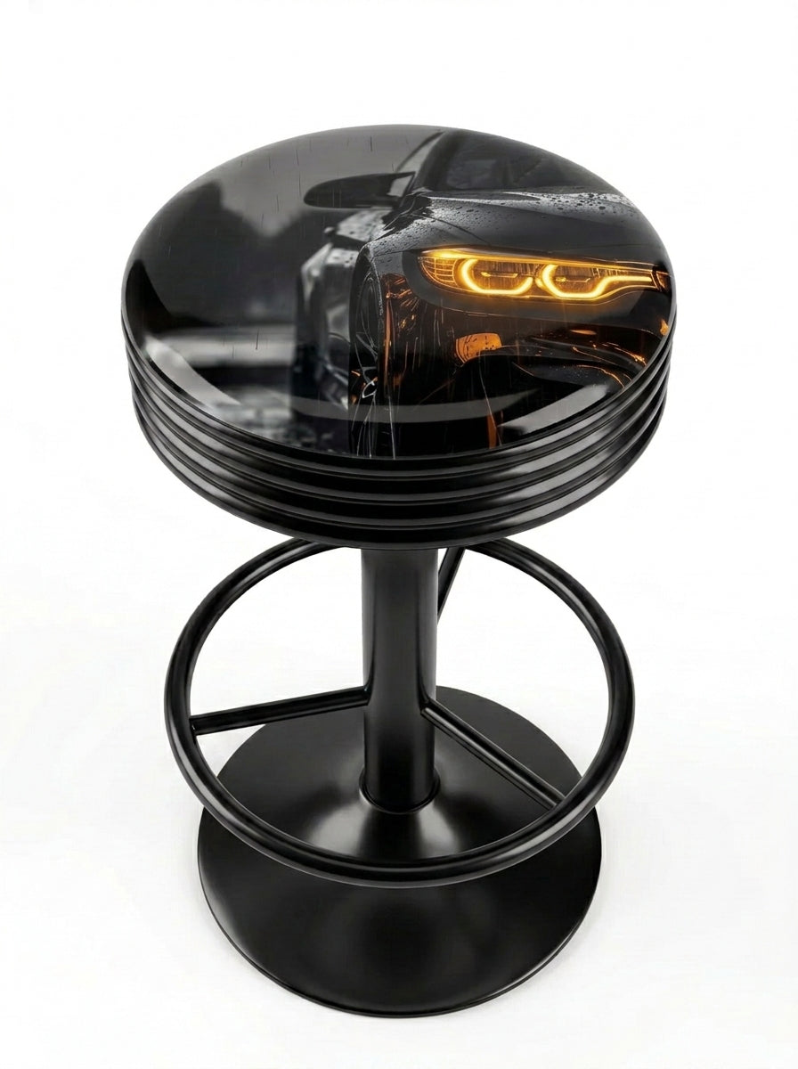 Night Drive Bar Stool, Black Base - KC Design