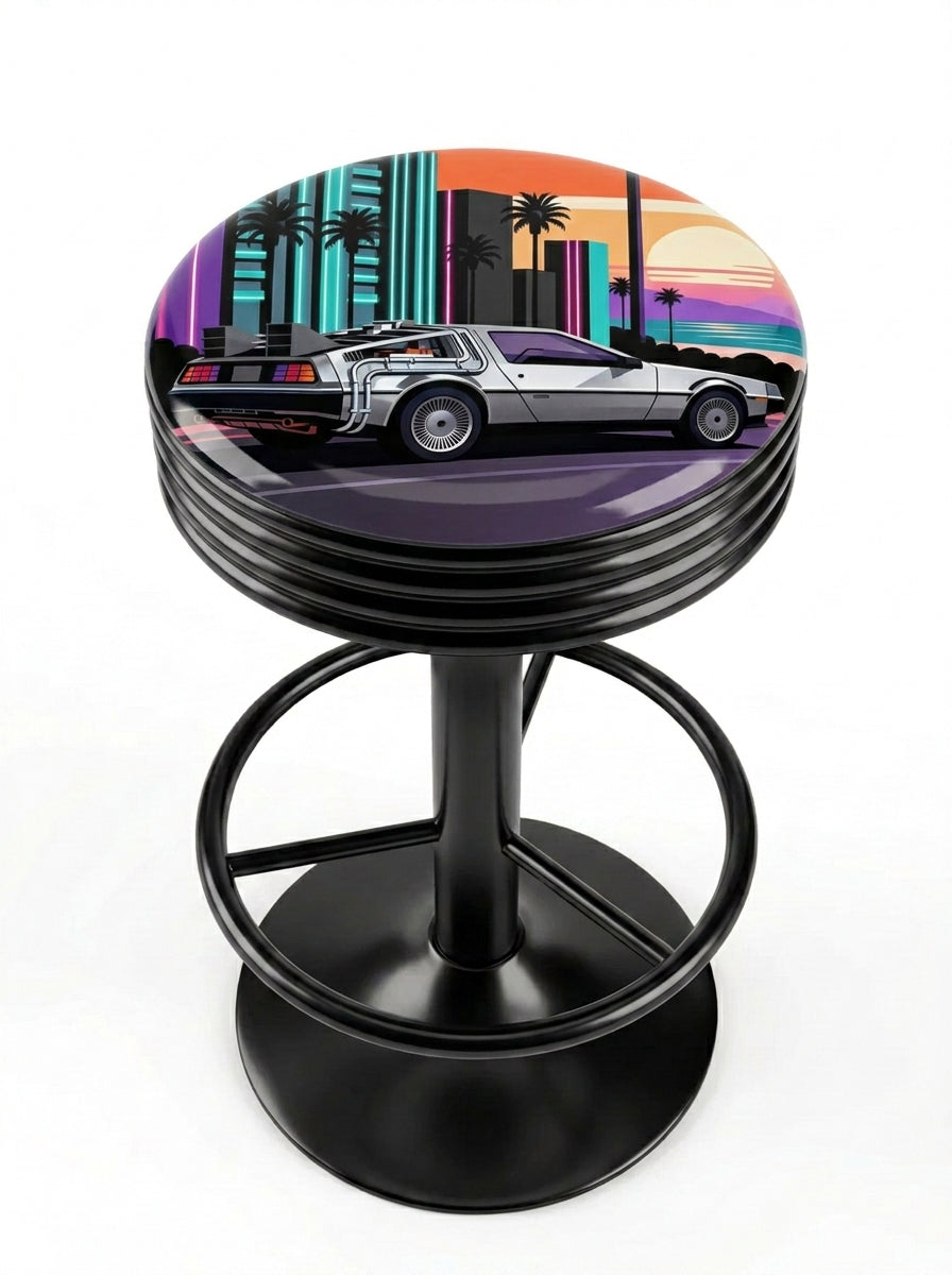 Retro City Bar Stool, Black Base - KC Design