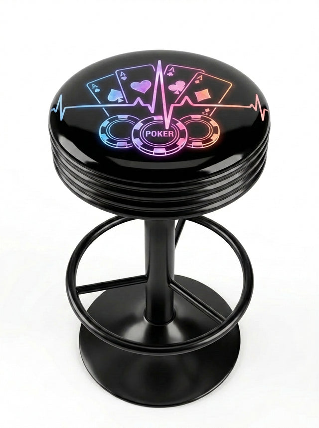 Poker Heartbeat Bar Stool, Black Base - KC Design