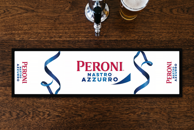 Peroni Nastro Azzurro Premium Rubber-Backed Bar Mat Runner