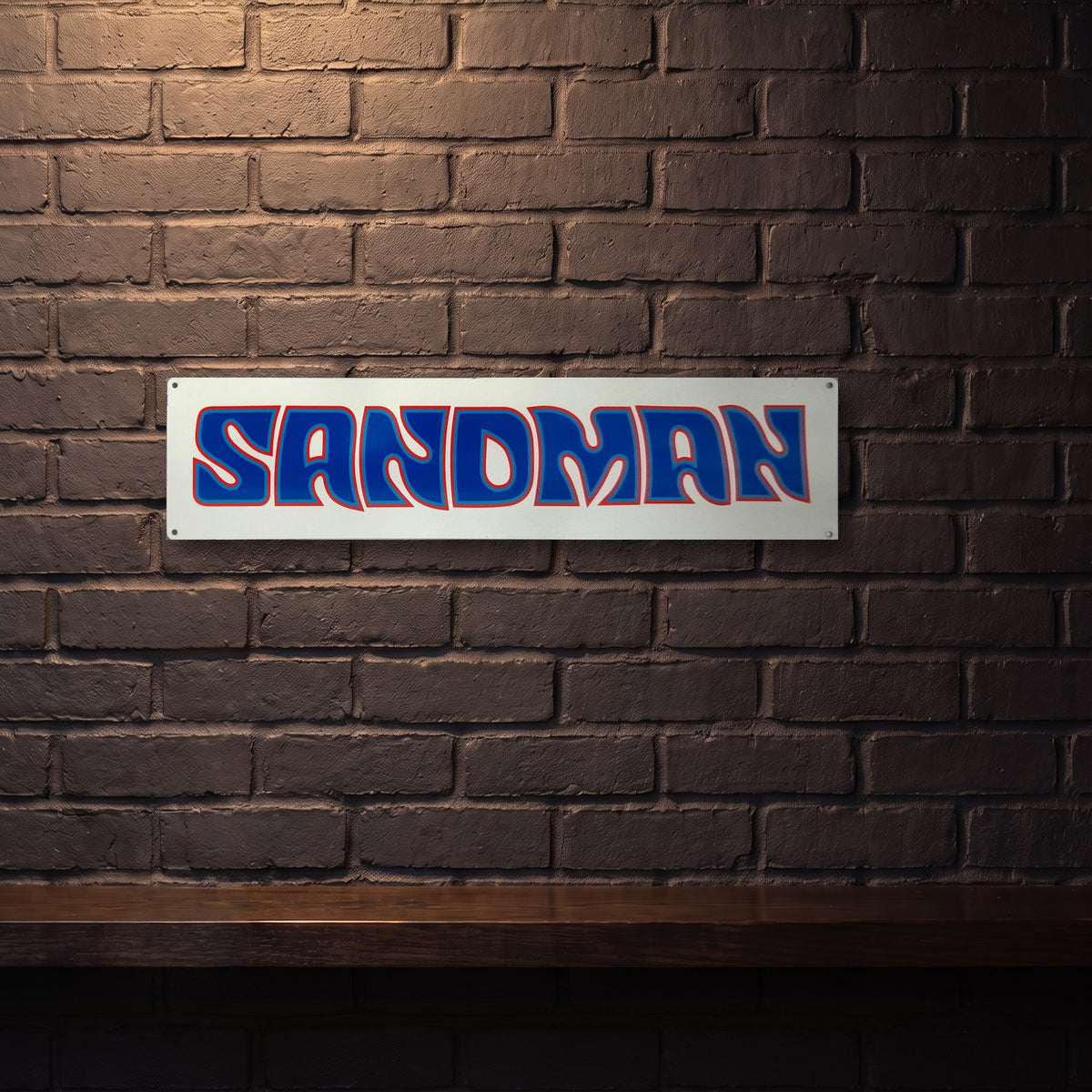 HOLDEN SANDMAN BLUE RED 800 X 200 MM METAL SIGN