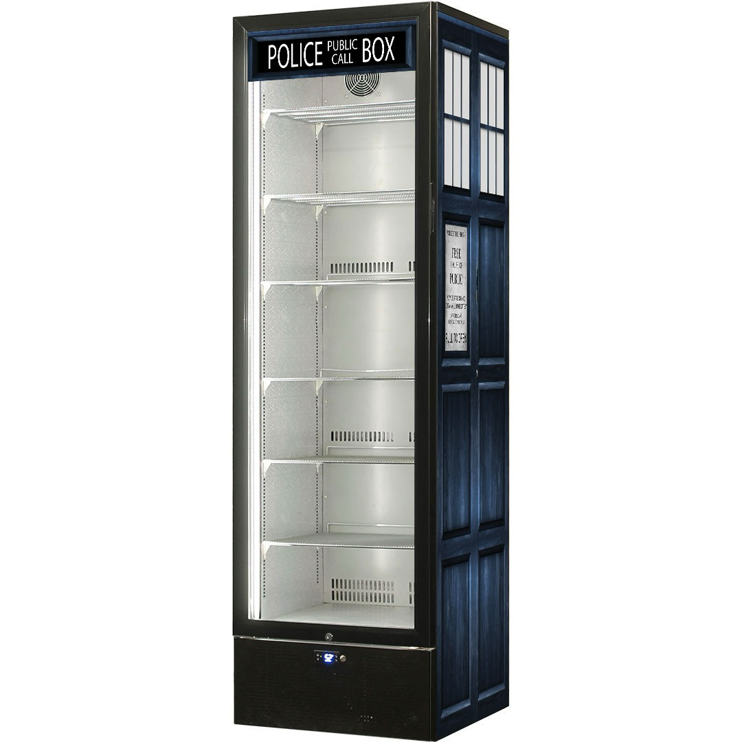 Police Box Upright Heated Glass Door Bar Fridge – 440L