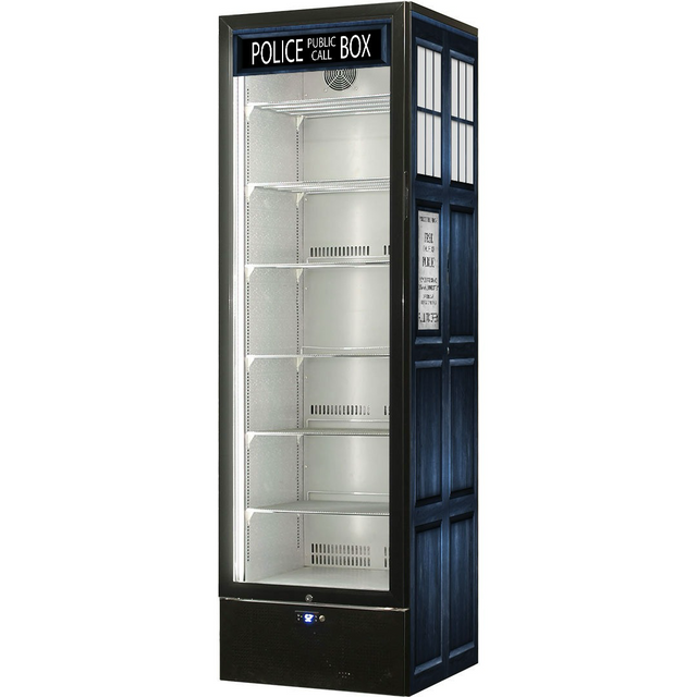 Police Box Upright Heated Glass Door Bar Fridge – 440L