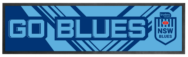 NSW Blues NRL Premium Rubber-Backed Bar Mat Runner