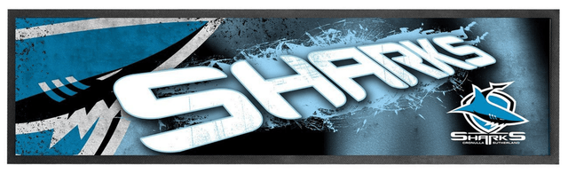 Cronulla Sharks NRL Premium Rubber-Backed Bar Mat Runner - KING CAVE