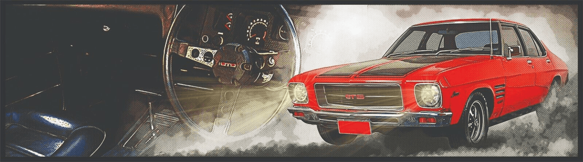 Holden HQ GTS Monaro Premium Rubber-Backed Bar Mat Runner - KING CAVE
