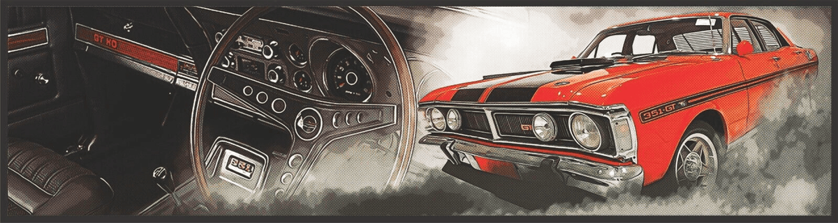 1971 Ford Falcon GT-HO Phase III Premium Branded Rubber Bar Mat - KING CAVE