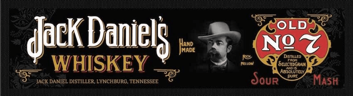 Jack Daniel's Whiskey Premium Rubber-Backed Bar Mat Runner - KING CAVE