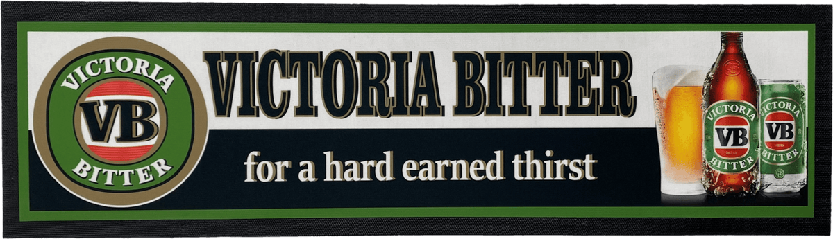 VB Victoria Bitter "Hard Earned Thirst" Rubber-Backed Bar Mat Runner