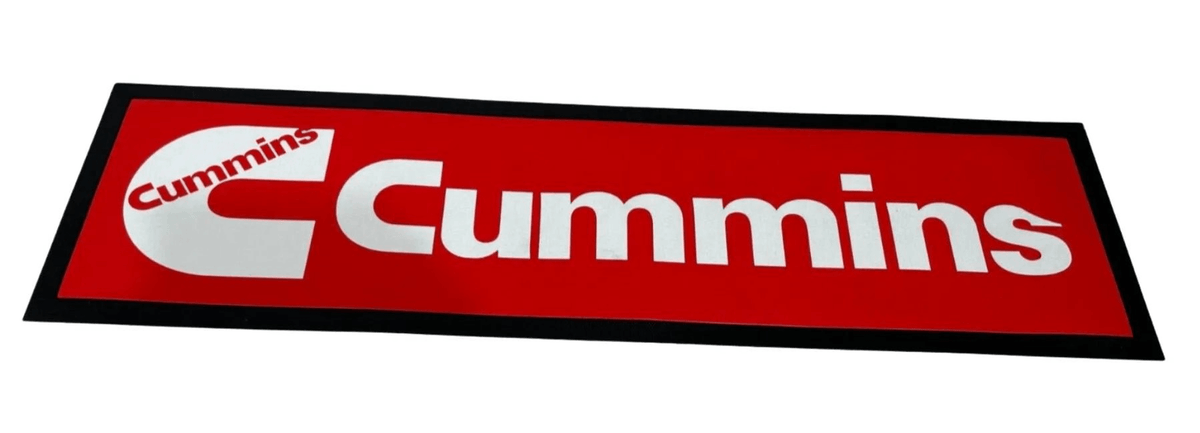 Cummins Red Premium Rubber-Backed Bar Mat Runner - KING CAVE