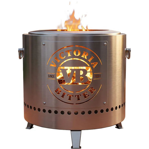 VB stainless steel dual-skin fire pit - licensed cut-out panel