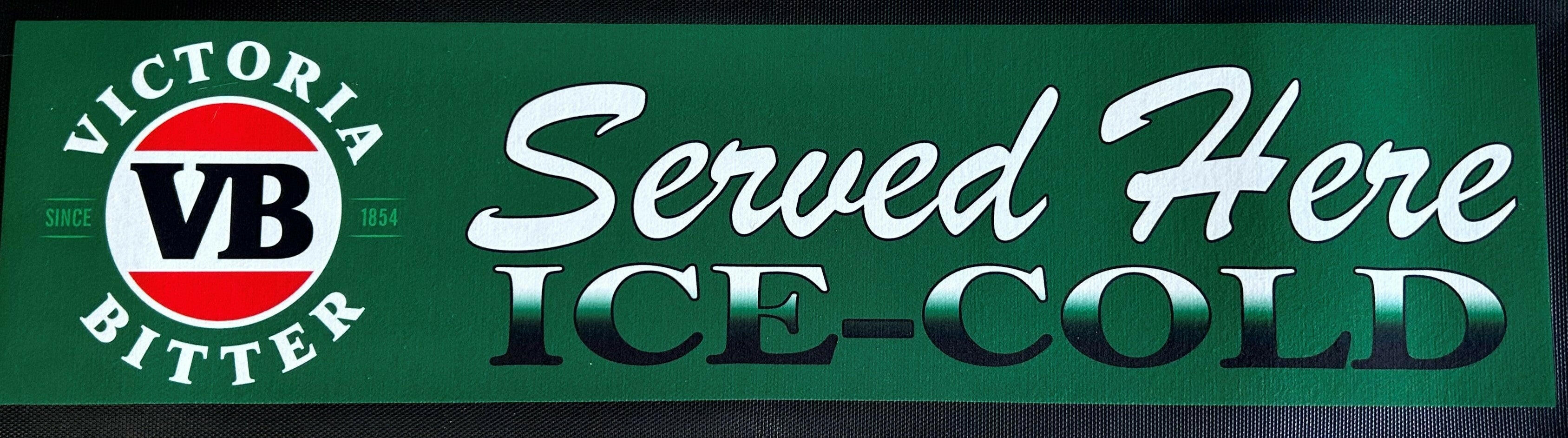 VB Victoria Bitter "Served Here Ice Cold" Premium Rubber-Backed Bar Mat Runner