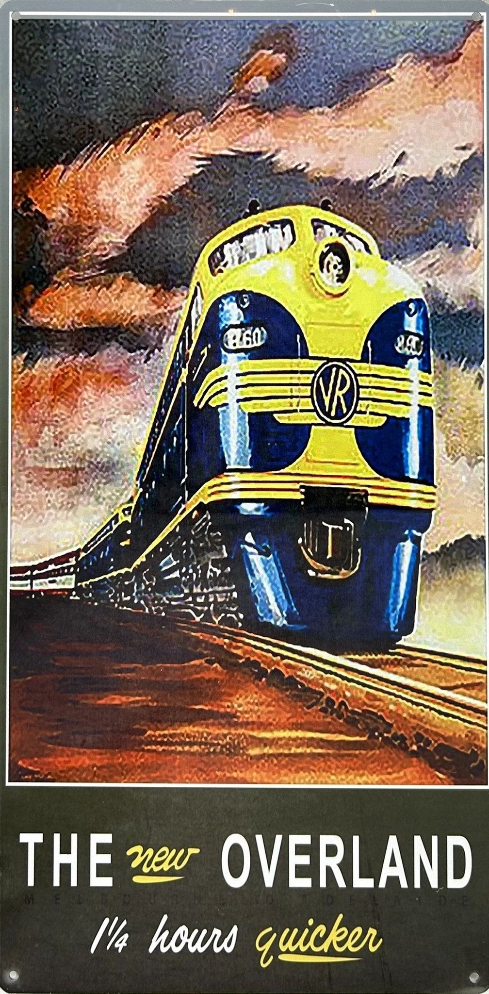 Victorian Railways the Overland Retro Metal Sign - 810 x 380mm