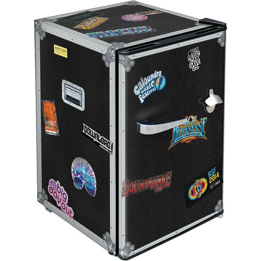Music Roadie Case Retro Mini Bar Fridge 70 Litre Schmick Brand With Opener - HUS-BC70B-ROADIE-AUS