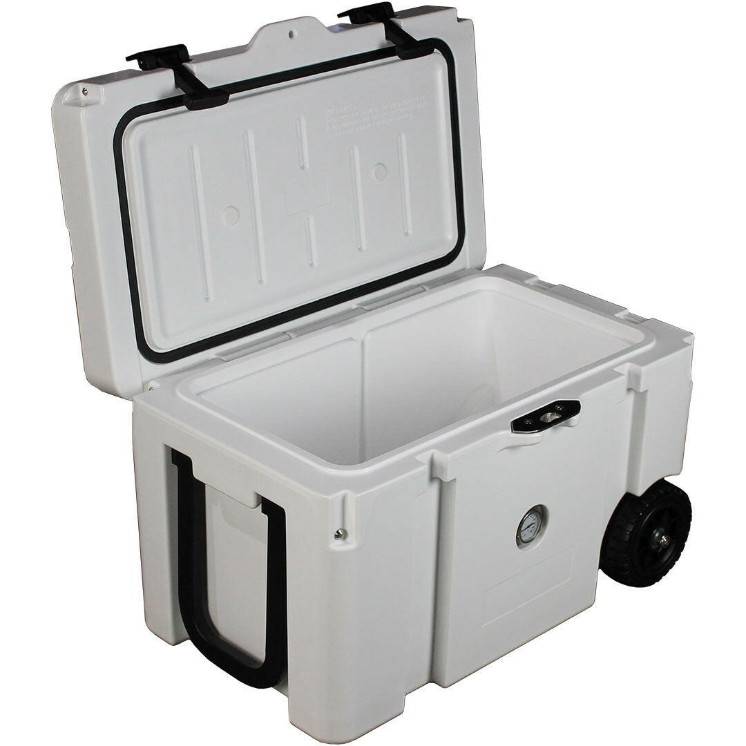 Rhino ES-50QTW Roto Molded Foam Injected 50 Litre Ice Box With Longest Ice Retention And Cool Wheels With Handle - Model ES-50QTW