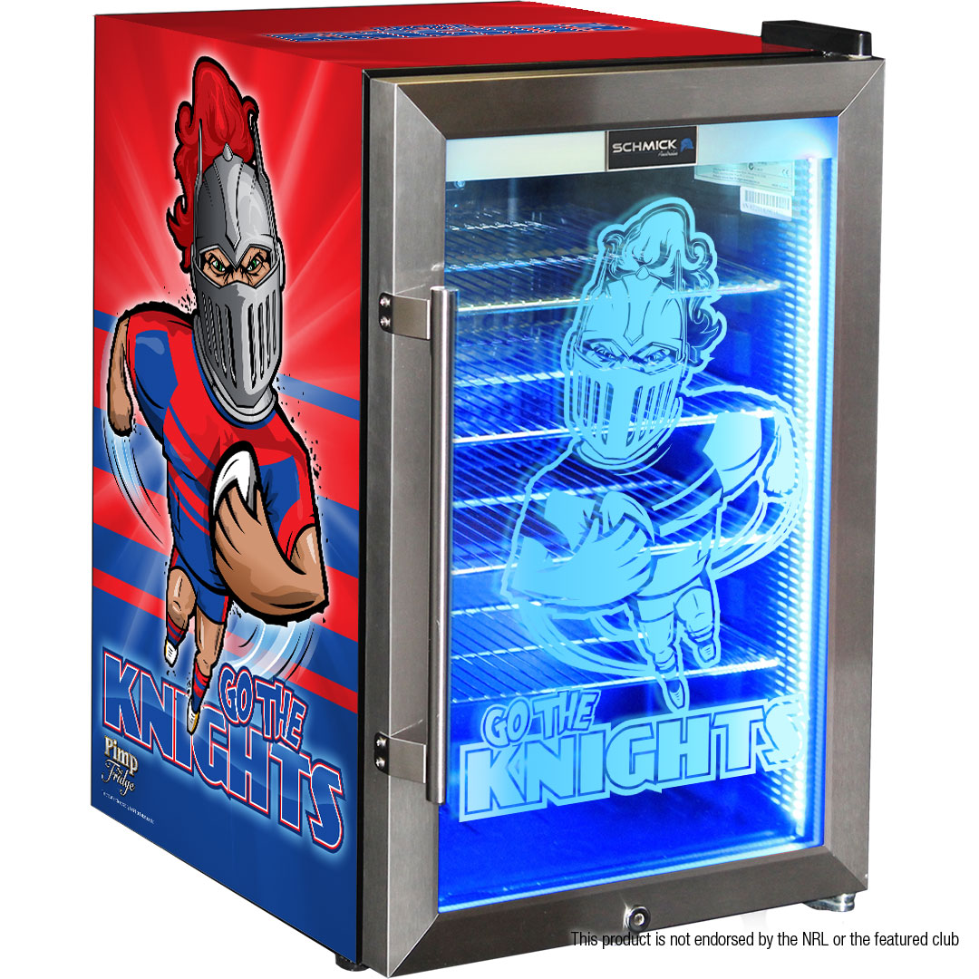 Knights Rugby Team Design Club branded bar fridge, Great gift idea! - Model HUS-SC70-SS-RUG-KNIGHTS