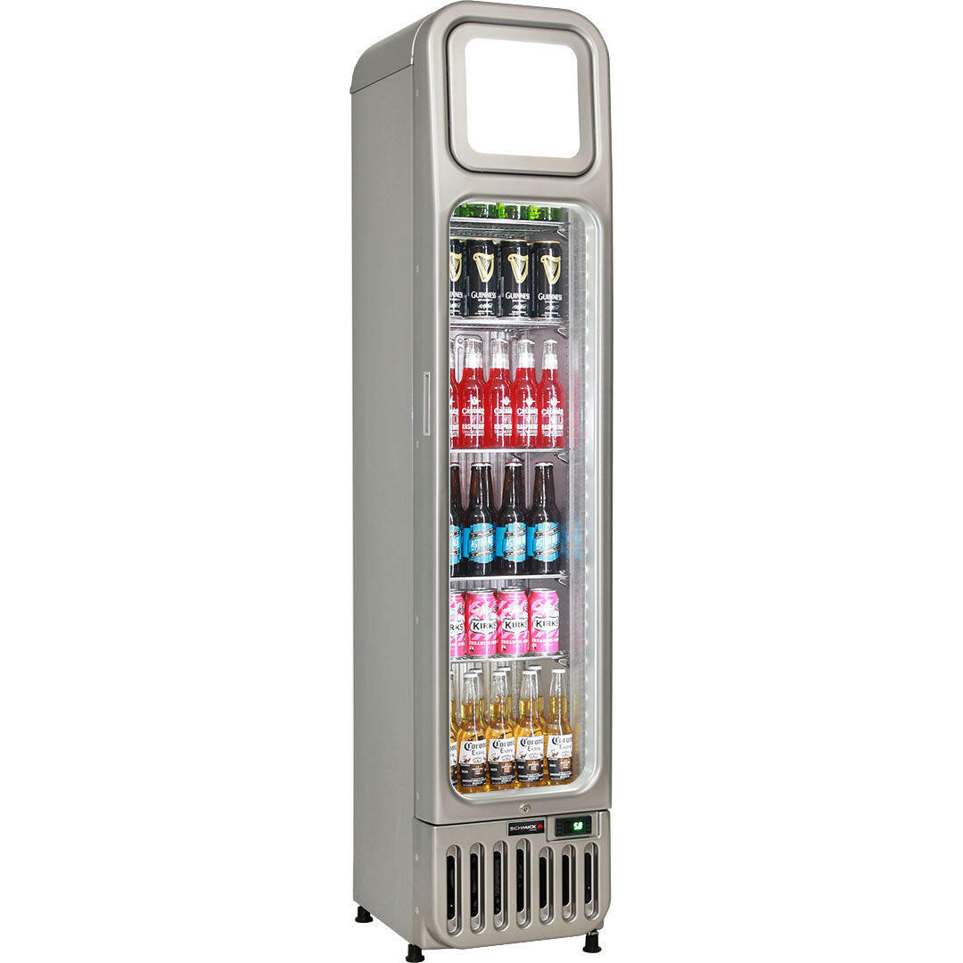 Schmick SK135L-S - Skinny Glass Door Upright Sexy Bar Fridge