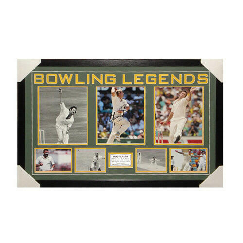 Bowling Legends Collage Framed Signed by Shane Warne