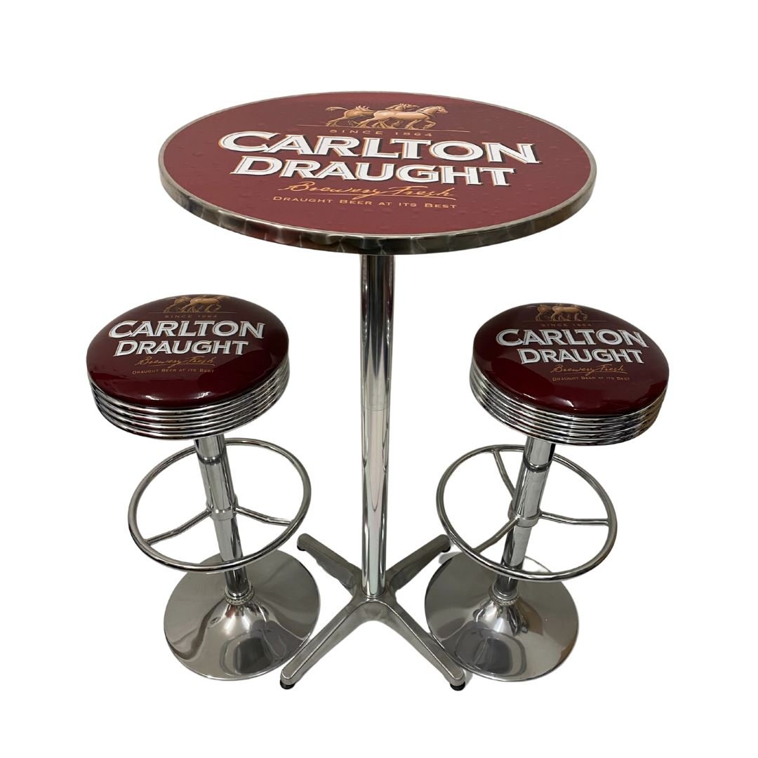 Carlton Draught Bar Table & 2 Stool Package - KING CAVE