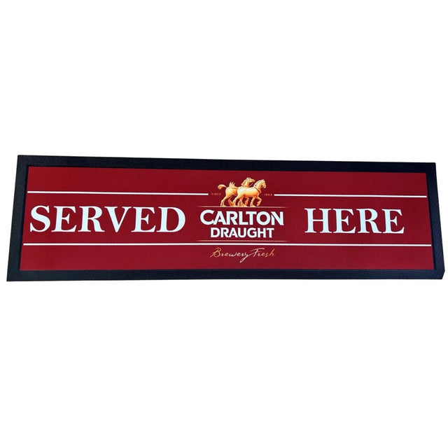 Carlton Draught Served Here Premium Rubber-Backed Bar Runner - KING CAVE