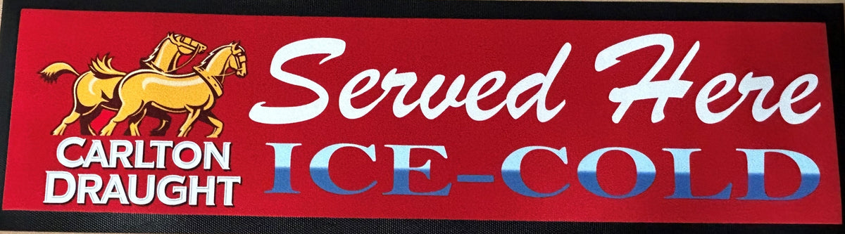 Carlton Draught "Served Here" Premium Rubber-Backed Bar Runner - KING CAVE