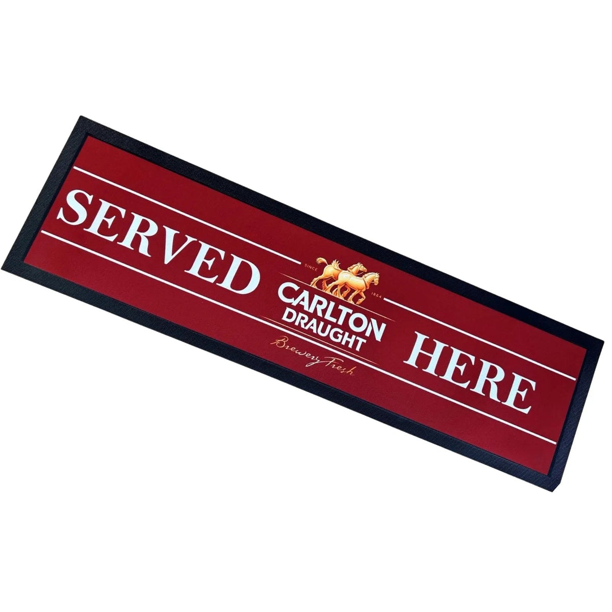 Carlton Draught Served Here Premium Rubber-Backed Bar Runner - KING CAVE