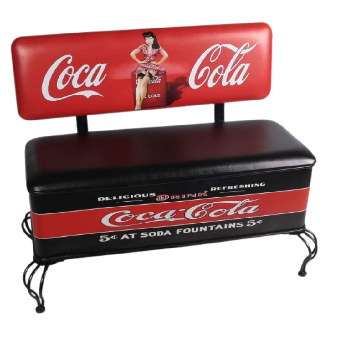 Coca-Cola Premium Quality Bench Seat Storage Underneath - KING CAVE