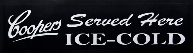 Coopers "Served Here Ice Cold" Premium Rubber-Backed Bar Mat Runner - KING CAVE