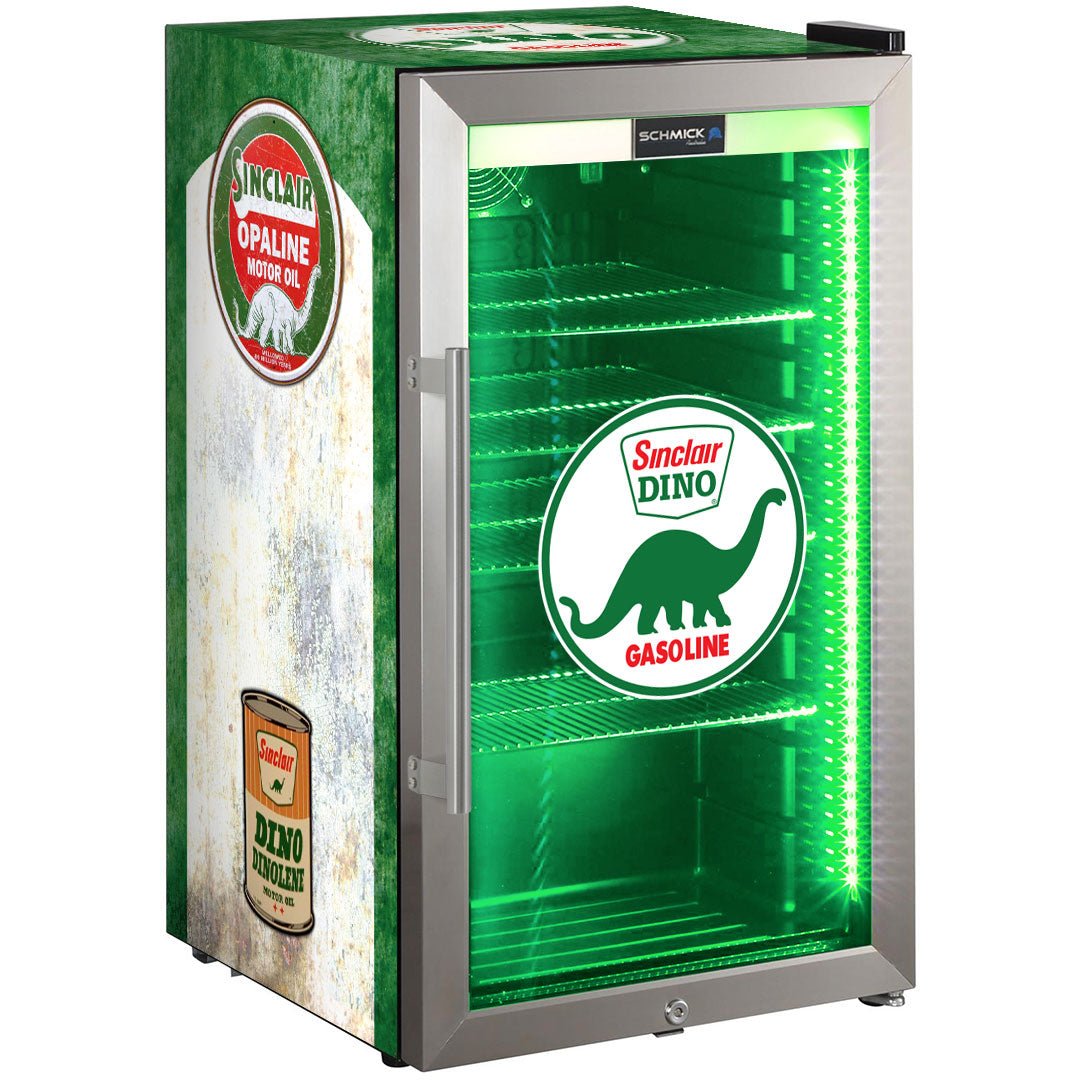 Dino Schmick Vintage Fuel Pump Triple Glazed Alfresco Bar Fridge With LED Strip Lights - KING CAVE
