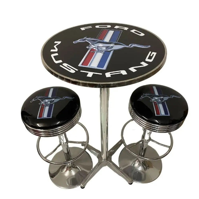 Ford Mustang Bar Table & Bar Stool Set - KING CAVE