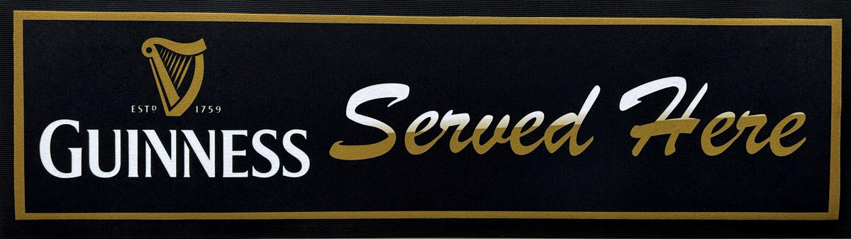 Guinness Served Here Premium Rubber-Backed Bar Mat Runner - KING CAVE