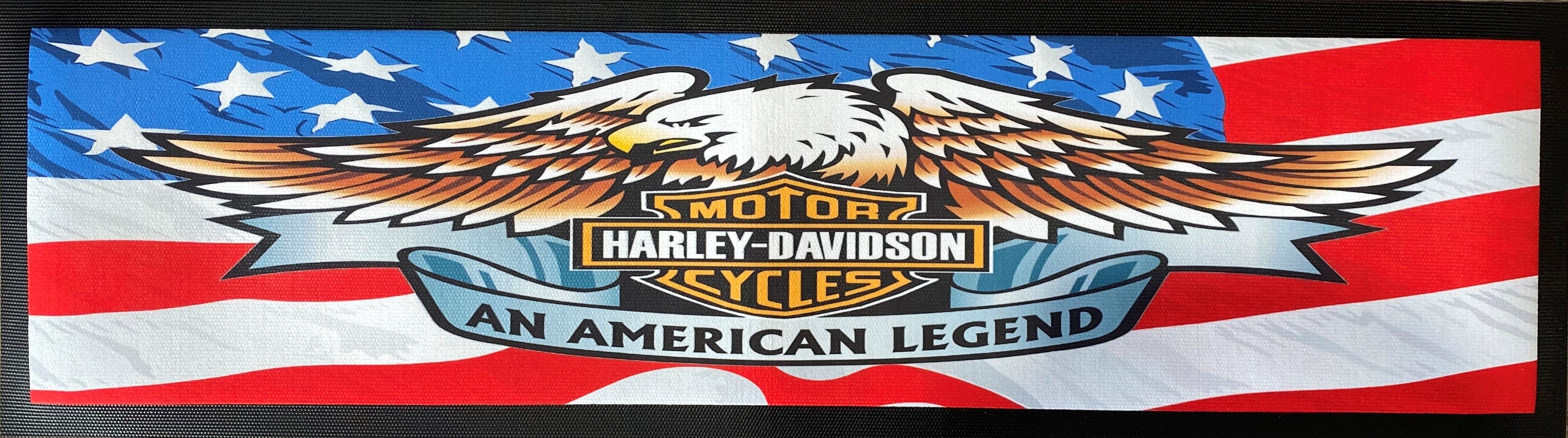 Harley Davidson "American Legend" Premium Rubber-Backed Bar Mat Runner - KING CAVE