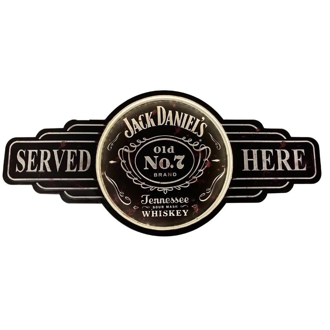 Jack Daniel's 12 Volt Premium Embossed Light Up LED Bar Sign - KING CAVE