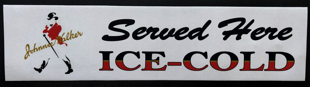 Johnnie Walker "Served Here Ice Cold" Premium Rubber-Backed Bar Mat Runner - KING CAVE