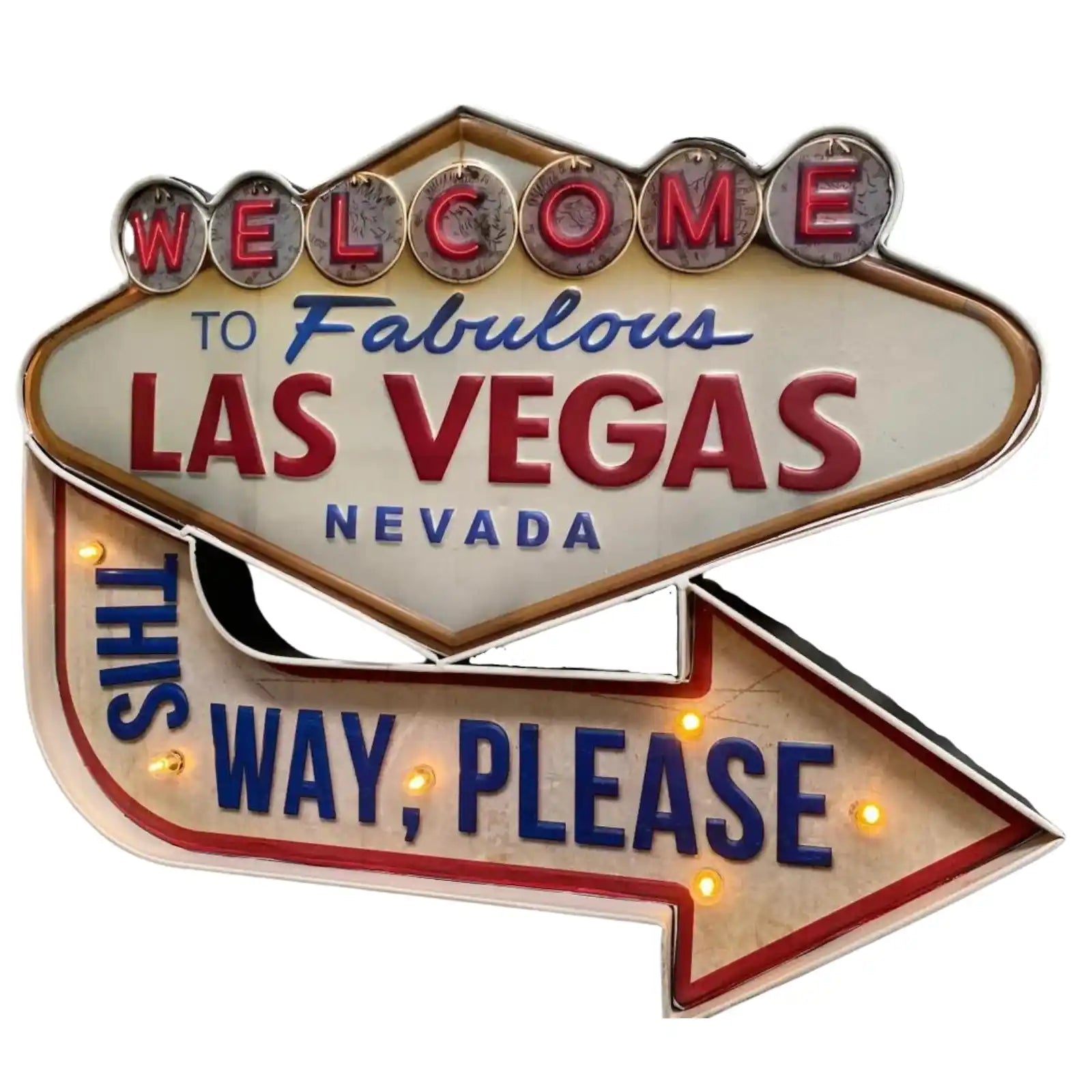 Las Vegas Large 12V Premium Embossed Light-Up LED Bar Sign - KING CAVE