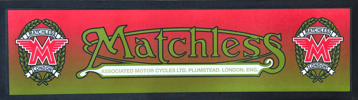 Matchless Motorcycles Premium Rubber-Backed Bar Mat Runner - KING CAVE