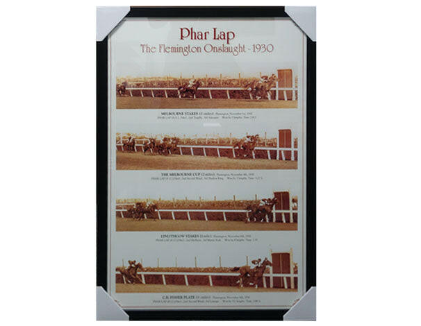 Pharlap "Onslaught" 4 Wins in a Week Print Framed