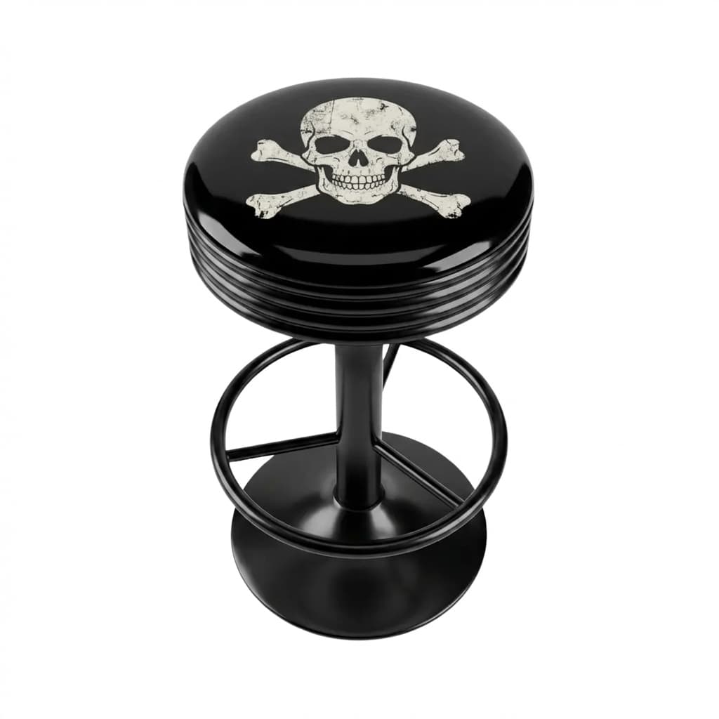 Skull & Bones branded bar stools