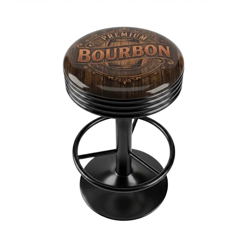 Bourbon Barrel branded bar stools