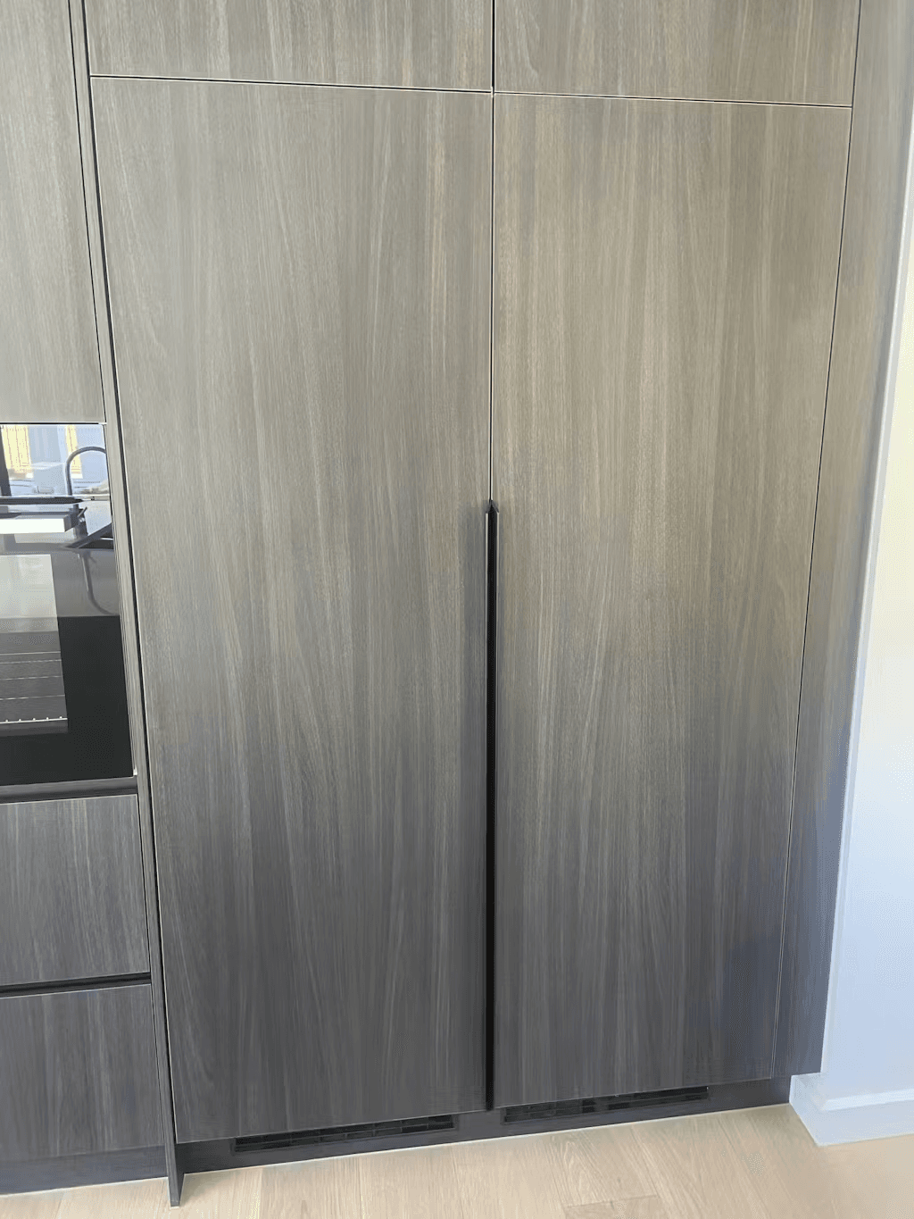 Schmick Matching Integrated Upright Built In Fridge And Freezer Combination - Model MC560-INT styled in modern kitchen setting