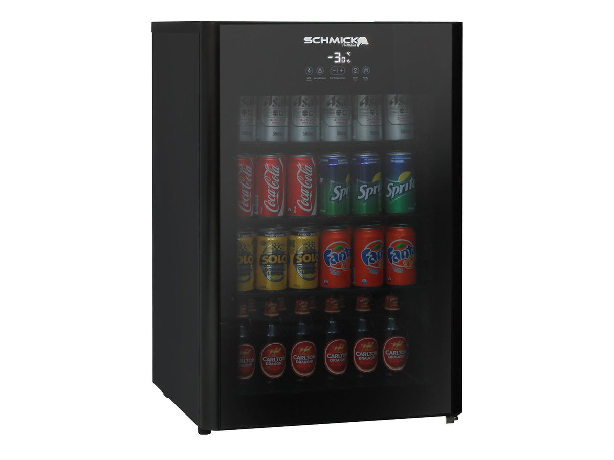 Schmick HUS-EX108 bar fridge - glass door detail