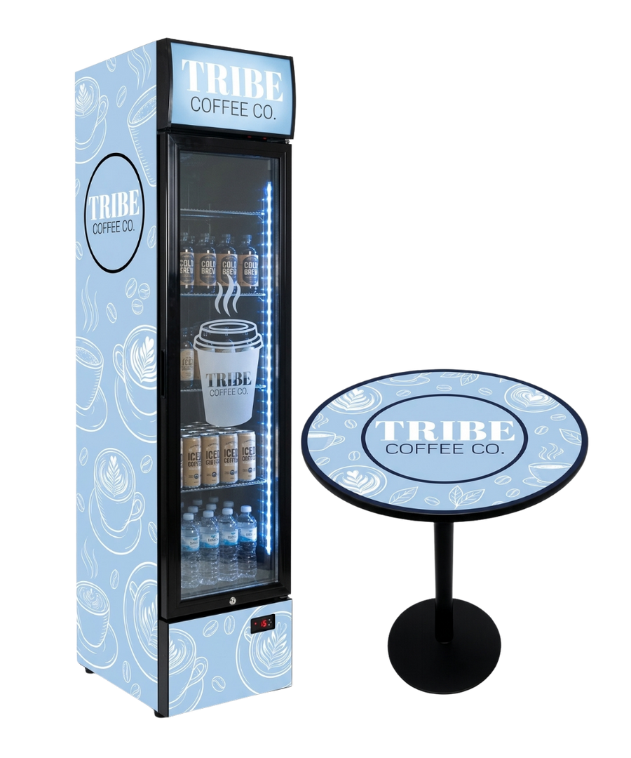 Tribe Coffee Co. — Custom Branded Fridge & Table Case Study