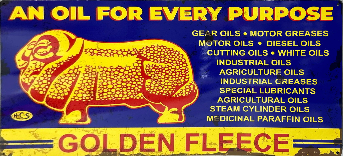 Golden Fleece Oils Retro Metal Sign - 810 x 380mm