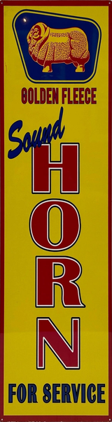 Golden Fleece Sound Your Horn Retro Metal Sign - 200 x 800mm