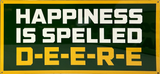 John Deere Happiness Retro Metal Sign - 810 x 380mm