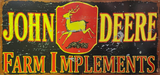 John Deere Implements Retro Metal Sign - 810 x 380mm