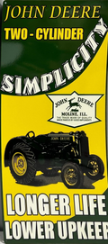 John Deere Simplicity Retro Metal Sign - 380 x 810mm