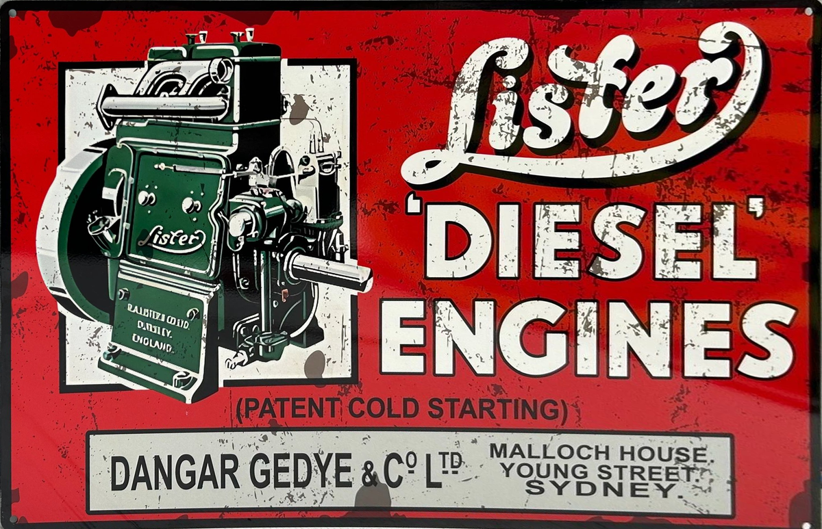 Lister Diesel Engines Retro Metal Sign - 600 x 400mm